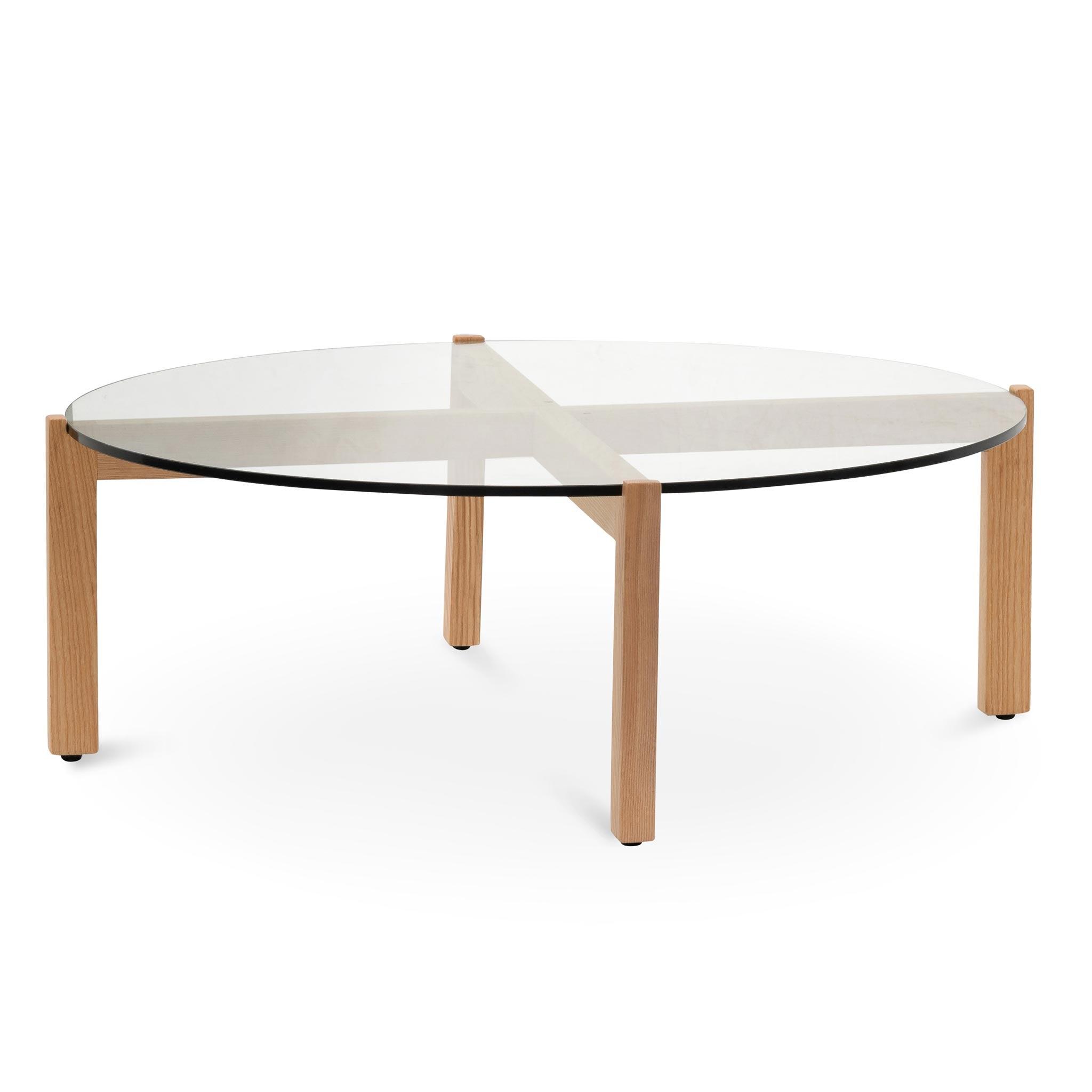 CCF6730-DW 103cm Round Glass Top Coffee Table - Furniture Castle