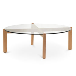 CCF6730-DW 103cm Round Glass Top Coffee Table - Furniture Castle