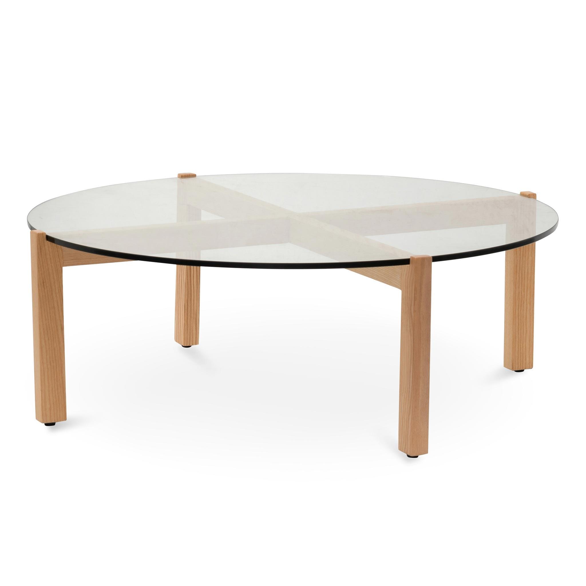 CCF6730-DW 103cm Round Glass Top Coffee Table - Furniture Castle