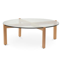 CCF6730-DW 103cm Round Glass Top Coffee Table - Furniture Castle