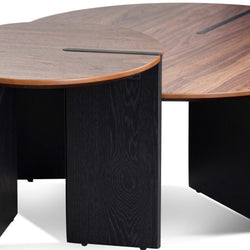 CCF8059-KD-CF8060-KD Nest of Light Walnut Coffee Table - Black Legs - Furniture Castle