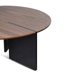 CCF8059-KD-CF8060-KD Nest of Light Walnut Coffee Table - Black Legs - Furniture Castle