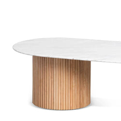 CCF8269-DW 1.3m Marble Top Oval Coffee Table - Natural - Furniture Castle