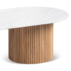 CCF8269-DW 1.3m Marble Top Oval Coffee Table - Natural - Furniture Castle