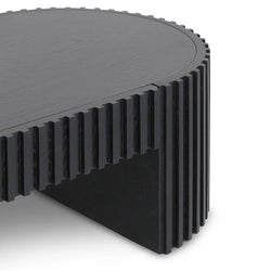 CCF8489-CN 1.3m Oval Coffee Table - Full Black Oak - Furniture Castle