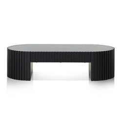 CCF8489-CN 1.3m Oval Coffee Table - Full Black Oak - Furniture Castle