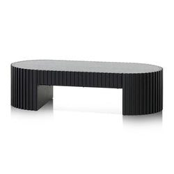 CCF8489-CN 1.3m Oval Coffee Table - Full Black Oak - Furniture Castle