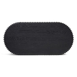 CCF8489-CN 1.3m Oval Coffee Table - Full Black Oak - Furniture Castle