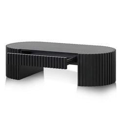 CCF8489-CN 1.3m Oval Coffee Table - Full Black Oak - Furniture Castle