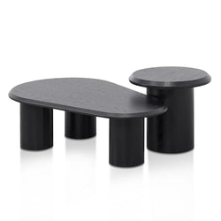 CCF8553-CN-ST8554-CN Chen Nested Table - Black Oak - Furniture Castle