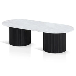 CCF8582-DW 1.3m Marble Coffee Table - Black - Furniture Castle