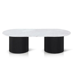 CCF8582-DW 1.3m Marble Coffee Table - Black - Furniture Castle