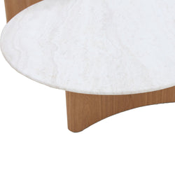 CCF8584-DW Nested Marble Coffee Table - Natural - Furniture Castle