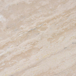CCF8666-NI Travertine Marble 100cm Round Coffee Table - White Wash - Furniture Castle