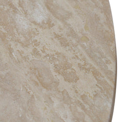 CCF8666-NI Travertine Marble 100cm Round Coffee Table - White Wash - Furniture Castle