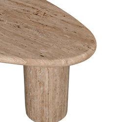 CCF8714-RB 1.2m Travertine Top Oval Coffee Table - Walnut - Furniture Castle