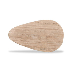 CCF8714-RB 1.2m Travertine Top Oval Coffee Table - Walnut - Furniture Castle