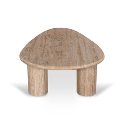 CCF8714-RB 1.2m Travertine Top Oval Coffee Table - Walnut - Furniture Castle