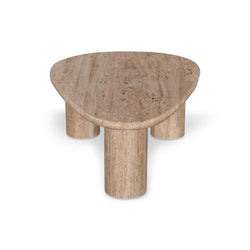 CCF8714-RB 1.2m Travertine Top Oval Coffee Table - Walnut - Furniture Castle