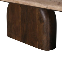 CCF8716-RB 1.2m Travertine Top Oval Coffee Table - Walnut - Furniture Castle