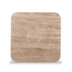 CCF8717-RB 90cm Travertine Top Coffee Table - Walnut - Furniture Castle