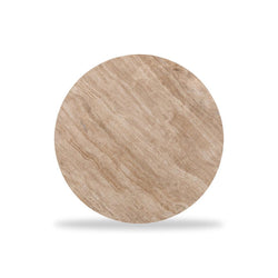CCF8724-RB 89cm Travertine Top Round Coffee Table - Walnut - Furniture Castle
