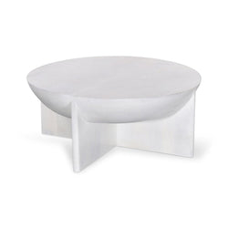 CCF8726-RB 90cm Round Coffee Table - Cafe White - Furniture Castle