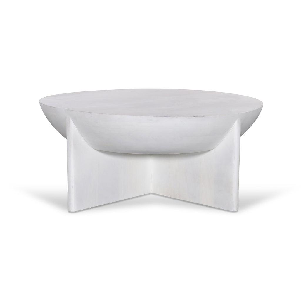 CCF8726-RB 90cm Round Coffee Table - Cafe White - Furniture Castle