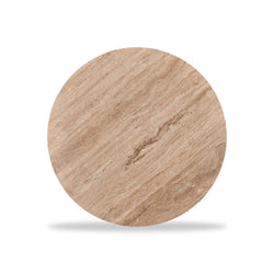 CCF8727-RB 90cm Travertine Top Round Coffee Table - Furniture Castle