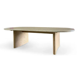CCF8739-KK 1.5m Travertine Top Coffee Table - Creme Ash - Furniture Castle