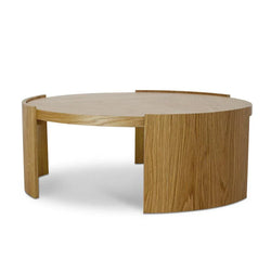 CCF8786-CN 100cm Wooden Round Coffee Table - Natural - Furniture Castle