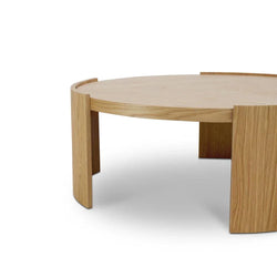 CCF8786-CN 100cm Wooden Round Coffee Table - Natural - Furniture Castle