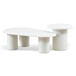 CCF8787-CN Nested Table - Full White - Furniture Castle