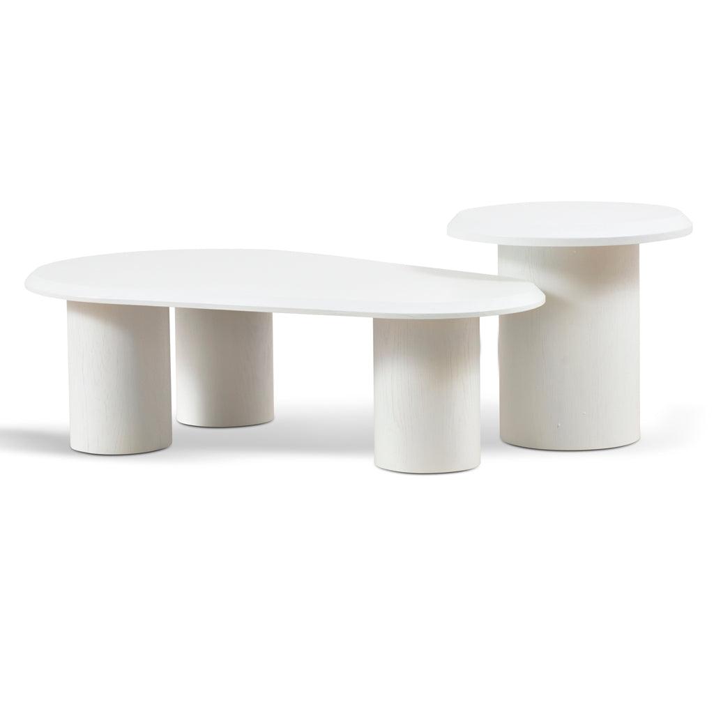 CCF8787-CN Nested Table - Full White - Furniture Castle