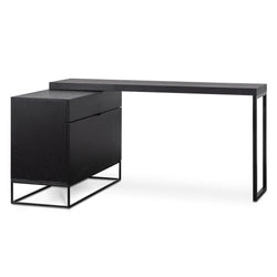 Charlie Extendable Home Office Desk - Black - Furniture Castle