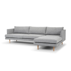 CLC2864-FA 3 Seater With Right Chaise Sofa - Graphite Grey with Natural Legs - Furniture Castle