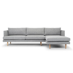 CLC2864-FA 3 Seater With Right Chaise Sofa - Graphite Grey with Natural Legs - Furniture Castle
