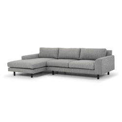 CLC2869-FA 3 Seater Left Chaise Sofa - Graphite Grey with Black Legs - Furniture Castle