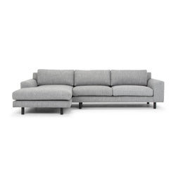 CLC2869-FA 3 Seater Left Chaise Sofa - Graphite Grey with Black Legs - Furniture Castle