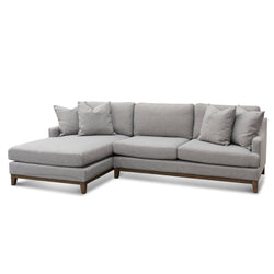 CLC6267-CA 3 Seater Left Chaise Fabric Sofa - Grey - Furniture Castle