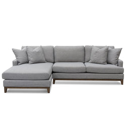 CLC6267-CA 3 Seater Left Chaise Fabric Sofa - Grey - Furniture Castle