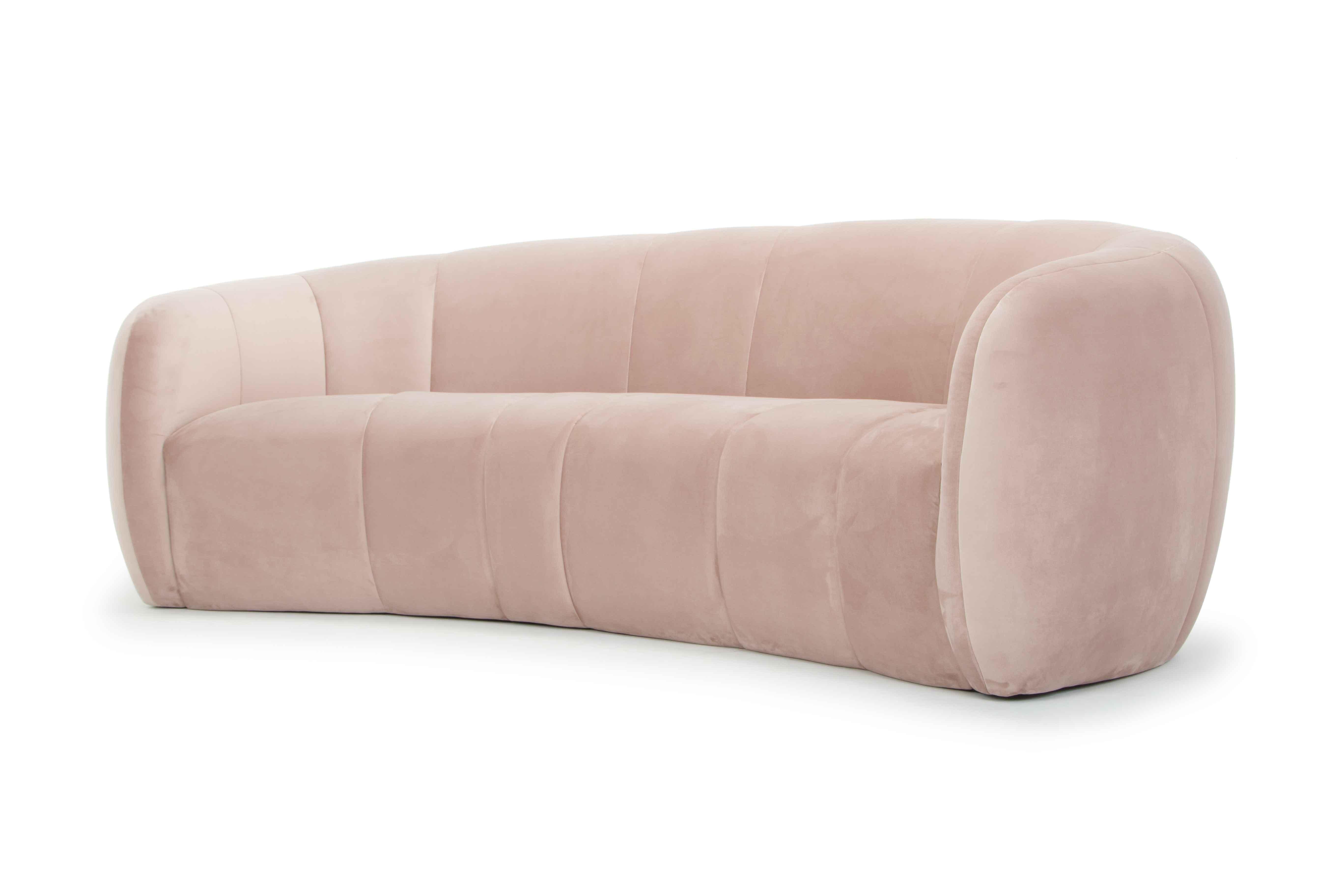 CLC6412 3 Seater Fabric Sofa - Blush - Furniture Castle