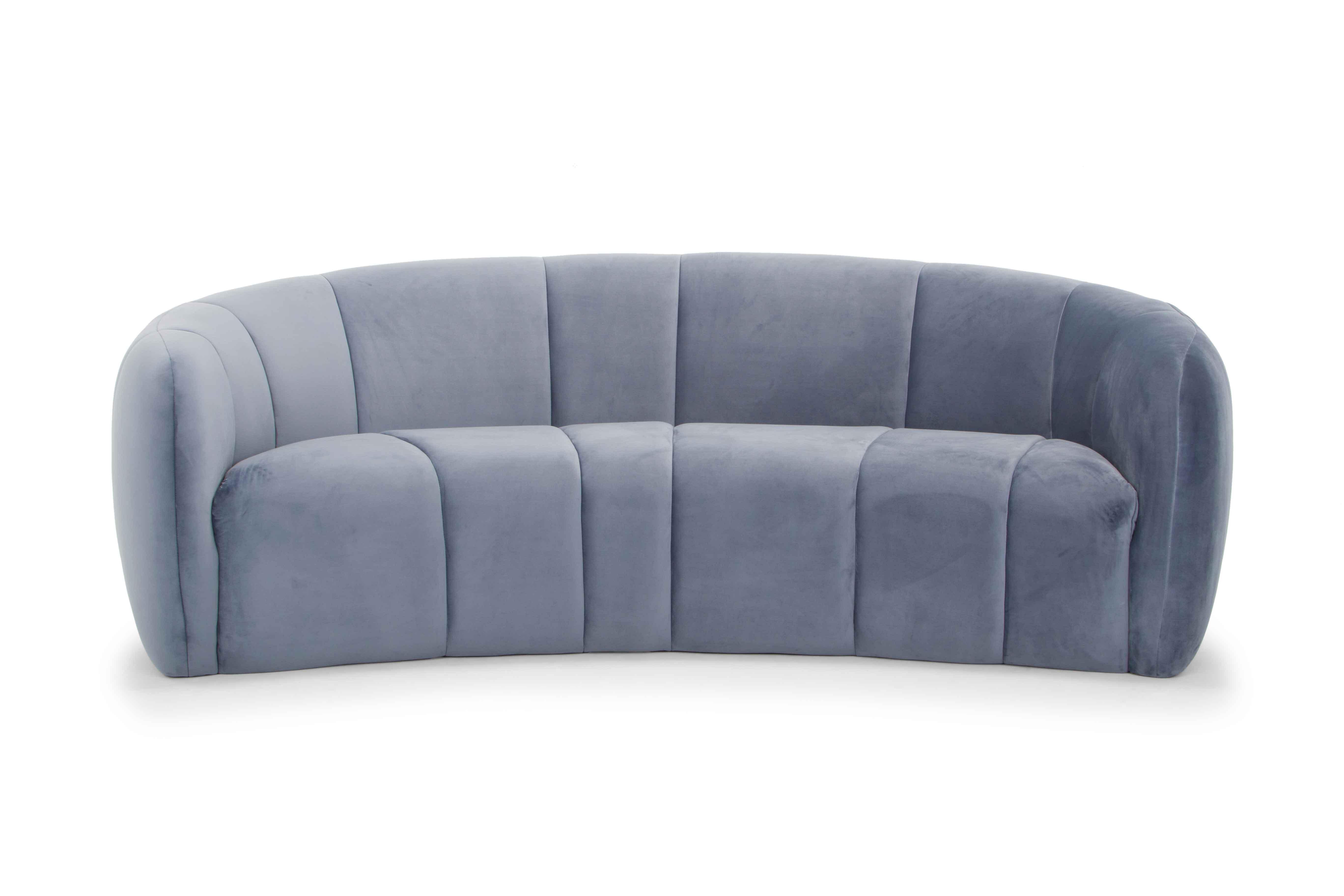 CLC6413 3 Seater Fabric Sofa - Dust Blue - Furniture Castle