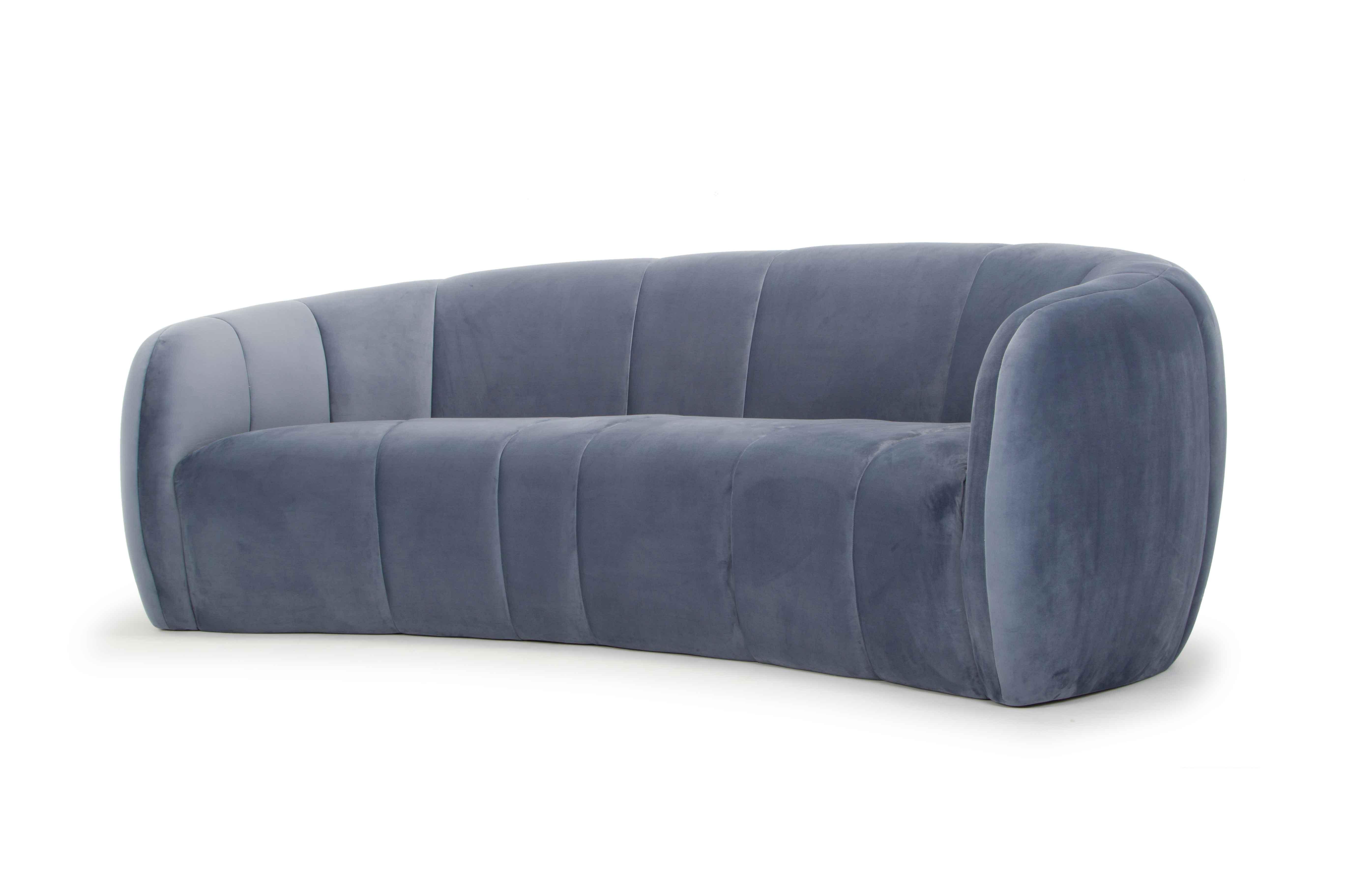 CLC6413 3 Seater Fabric Sofa - Dust Blue - Furniture Castle