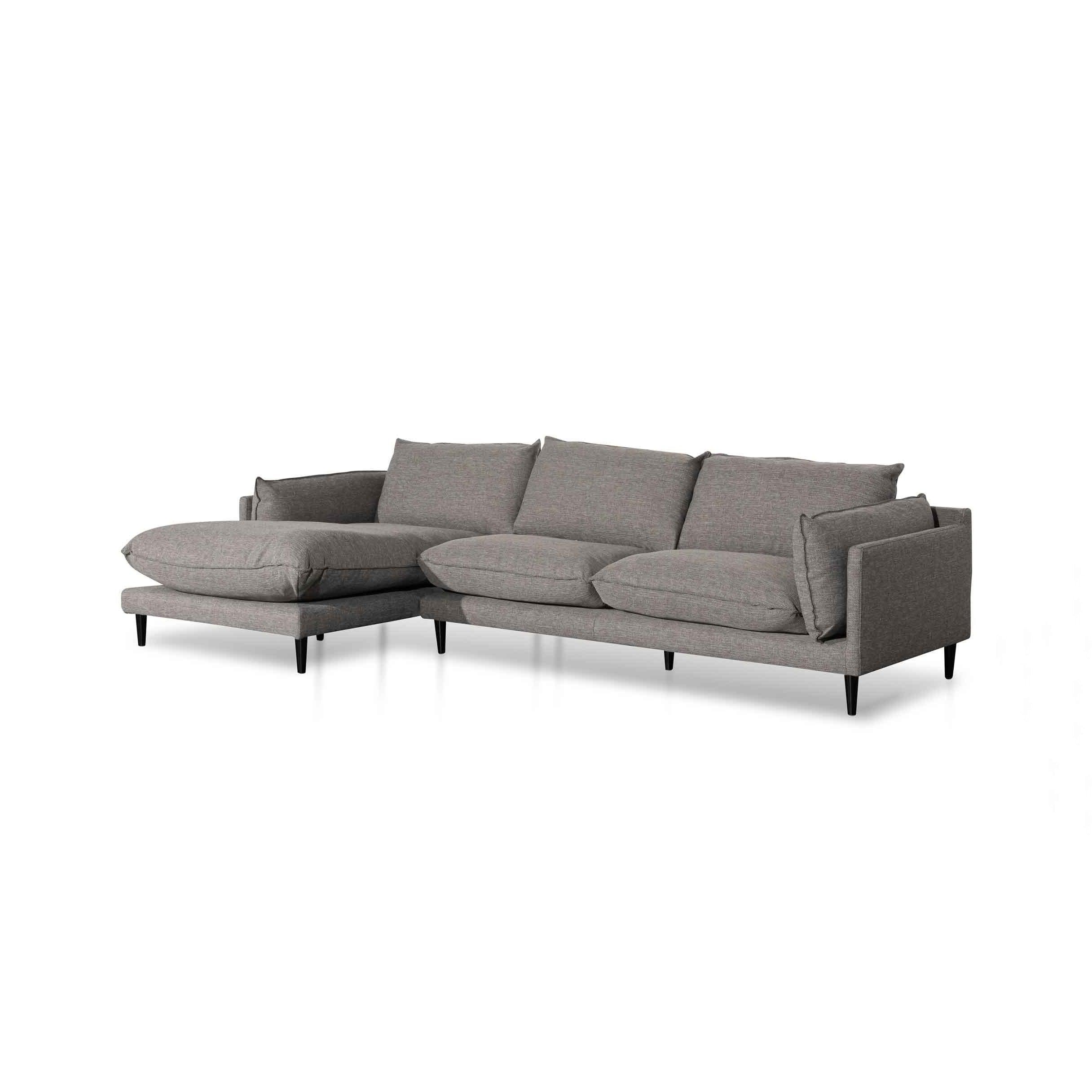 CLC6430-KSO 4 Seater Left Chaise Fabric Sofa - Graphite Grey - Furniture Castle