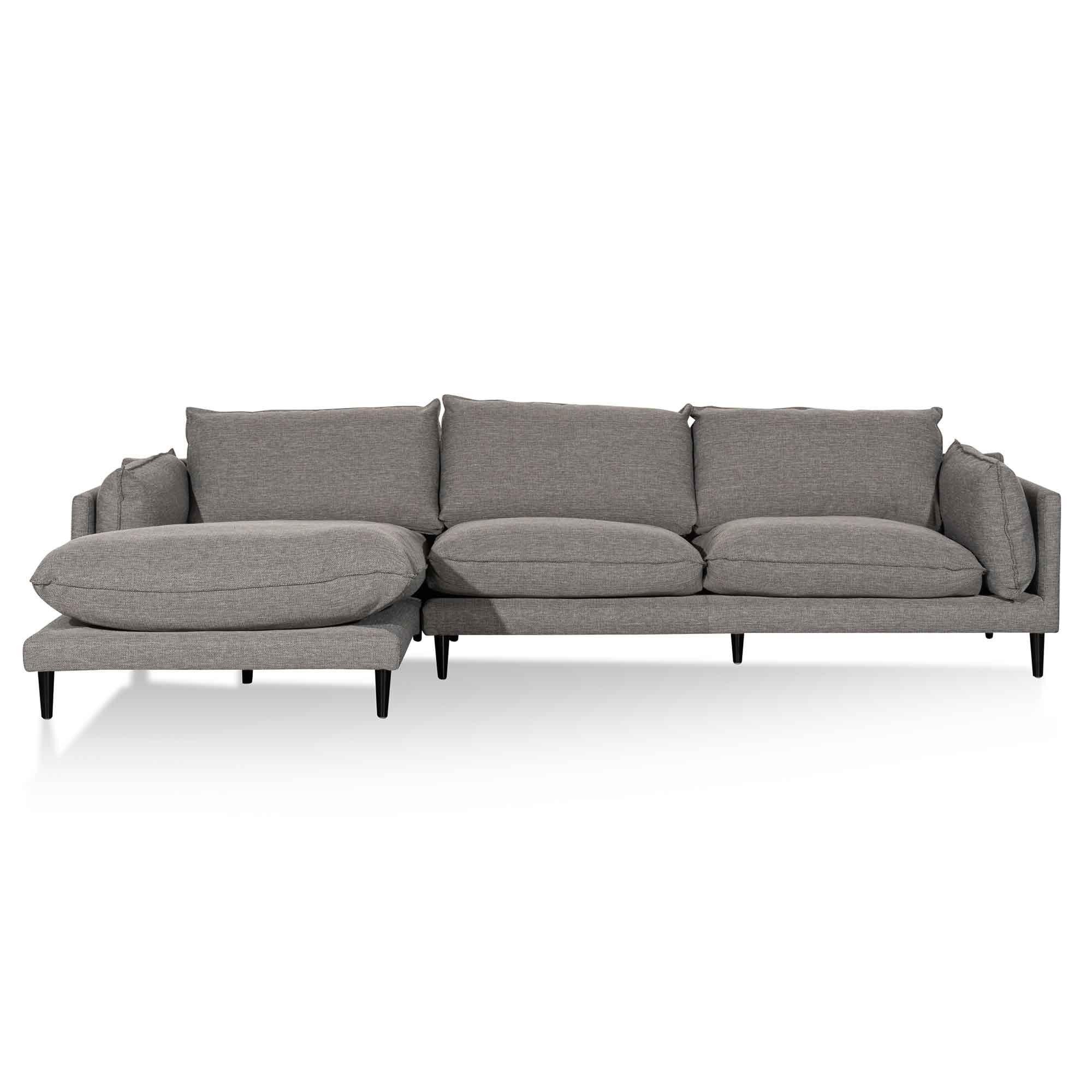 CLC6430-KSO 4 Seater Left Chaise Fabric Sofa - Graphite Grey - Furniture Castle