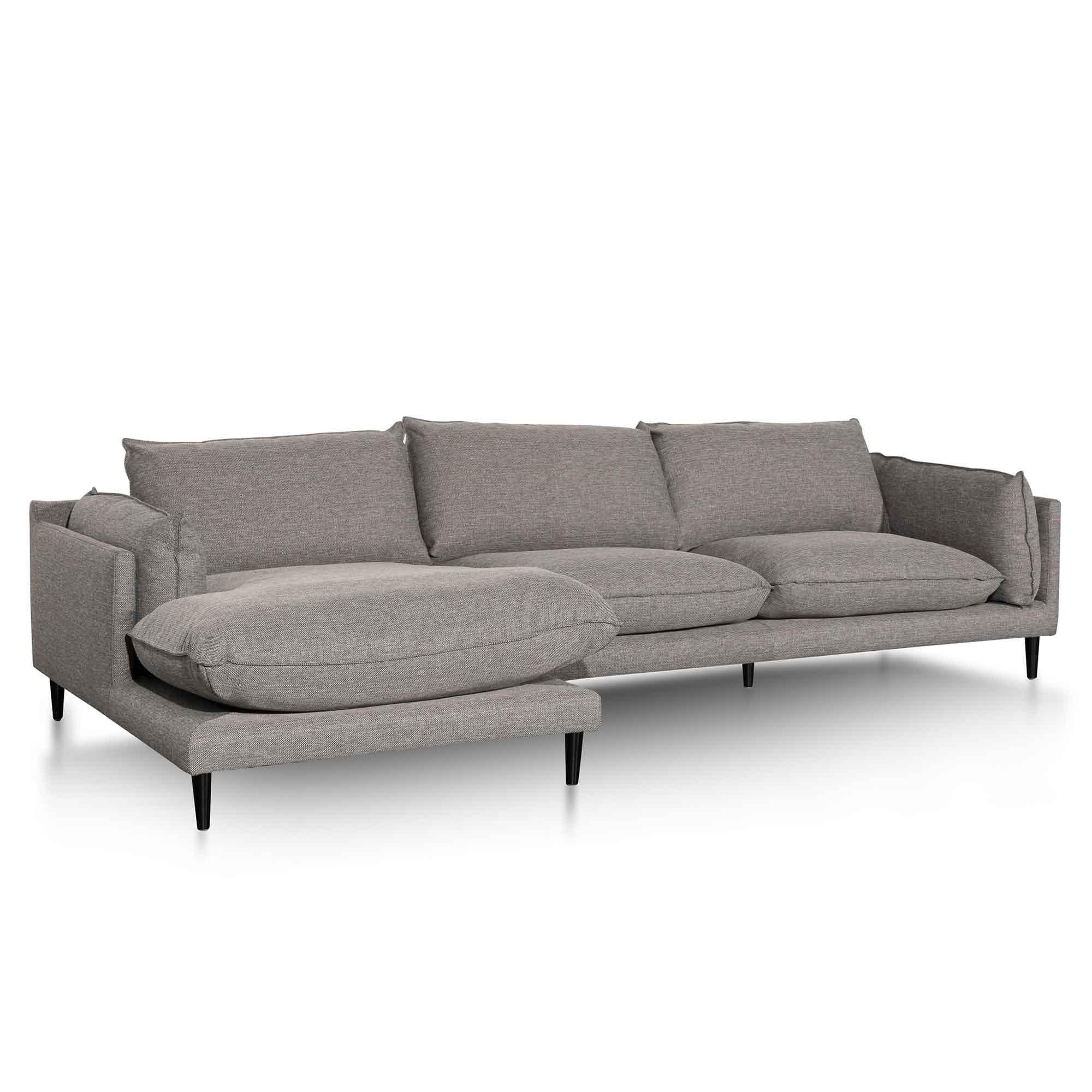 CLC6430-KSO 4 Seater Left Chaise Fabric Sofa - Graphite Grey - Furniture Castle