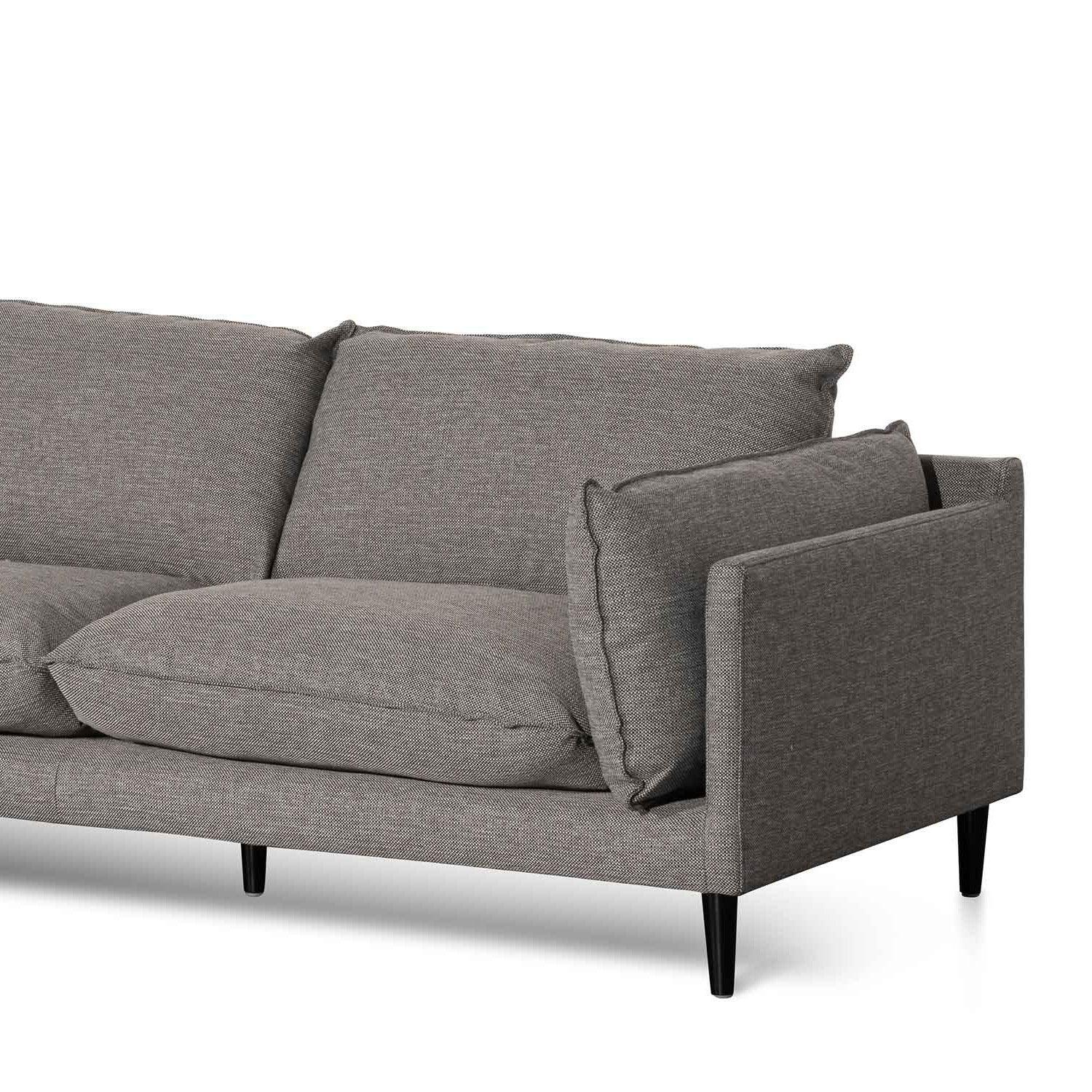 CLC6430-KSO 4 Seater Left Chaise Fabric Sofa - Graphite Grey - Furniture Castle