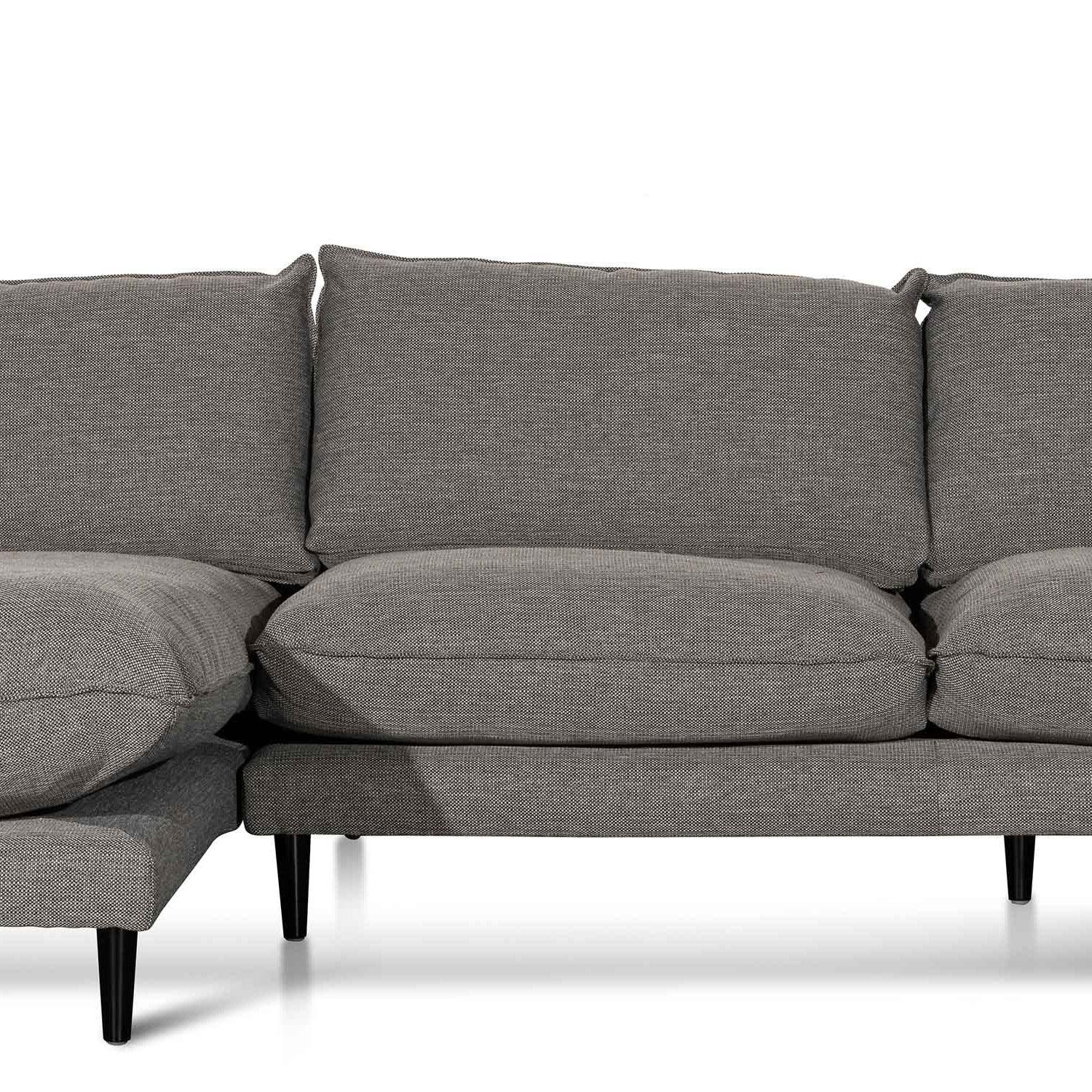 CLC6430-KSO 4 Seater Left Chaise Fabric Sofa - Graphite Grey - Furniture Castle