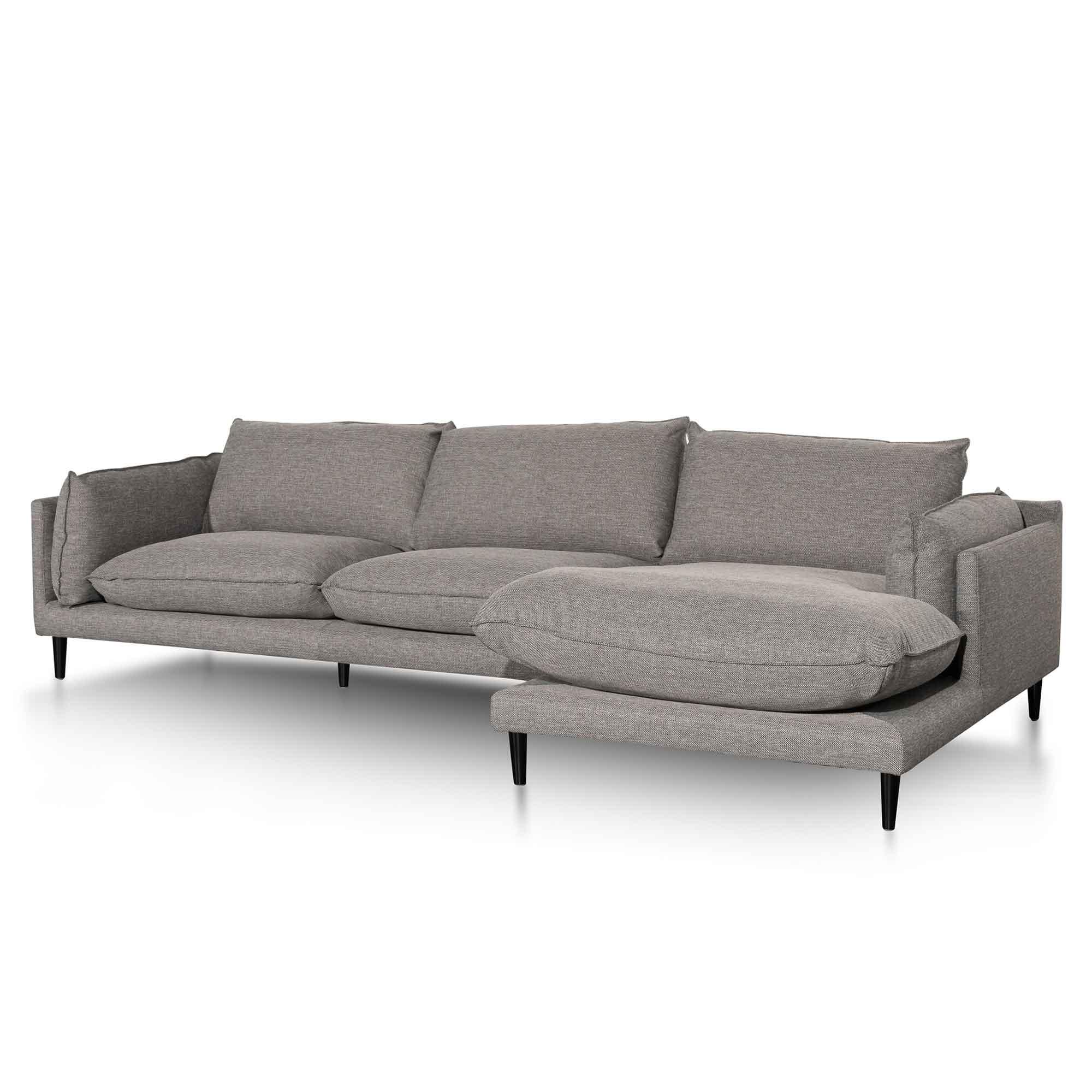 CLC6431-KSO 4 Seater Right Chaise Fabric Sofa - Graphite Grey - Furniture Castle